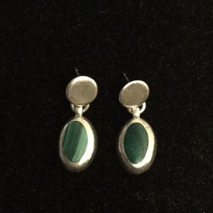 925 malachite  Mexico tn-181 stud earrings